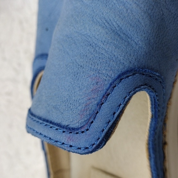 Ugg Australia Caleel Blue Leather Upper Round Toe Espadrille Slip On Mule Shoe - Picture 15 of 16